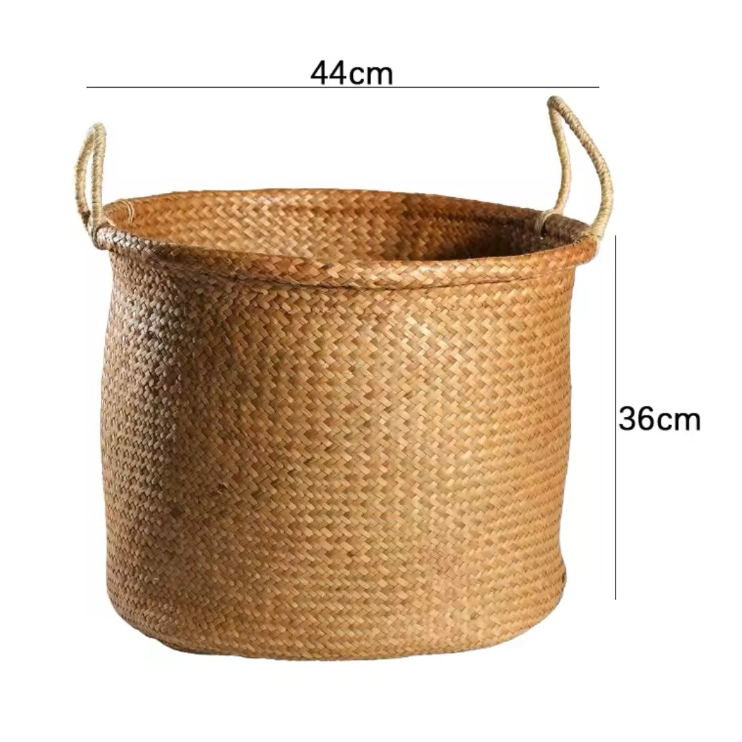 Grand Panier à Linge en Osier Jaune | SÖLAL