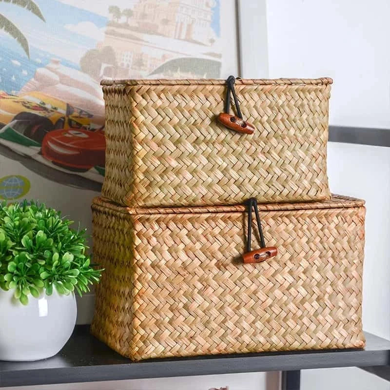 Boîte de Rangement en Osier Naturel | ORIZU
