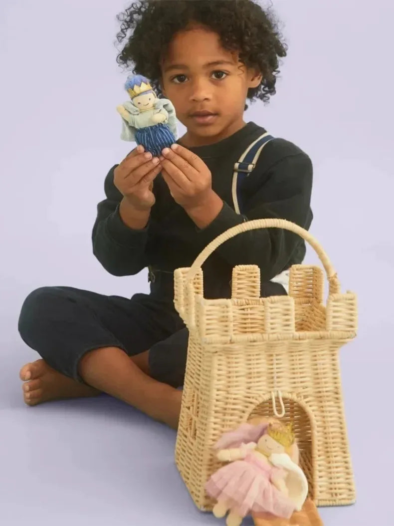 Château de Rangement en Osier Fait Main | Panier Décoratif Enfant