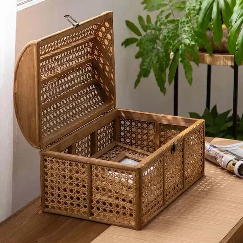 Coffre de rangement en Osier | Collection Vintage