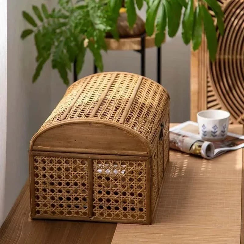 Coffre de rangement en Osier | Collection Vintage