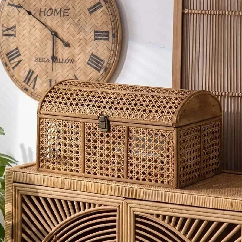Coffre de rangement en Osier | Collection Vintage