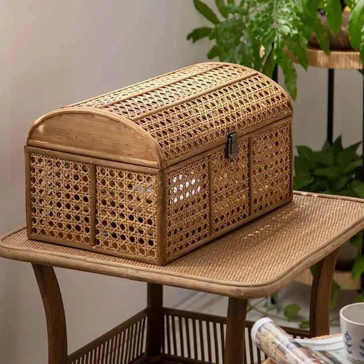 Coffre de rangement en Osier | Collection Vintage