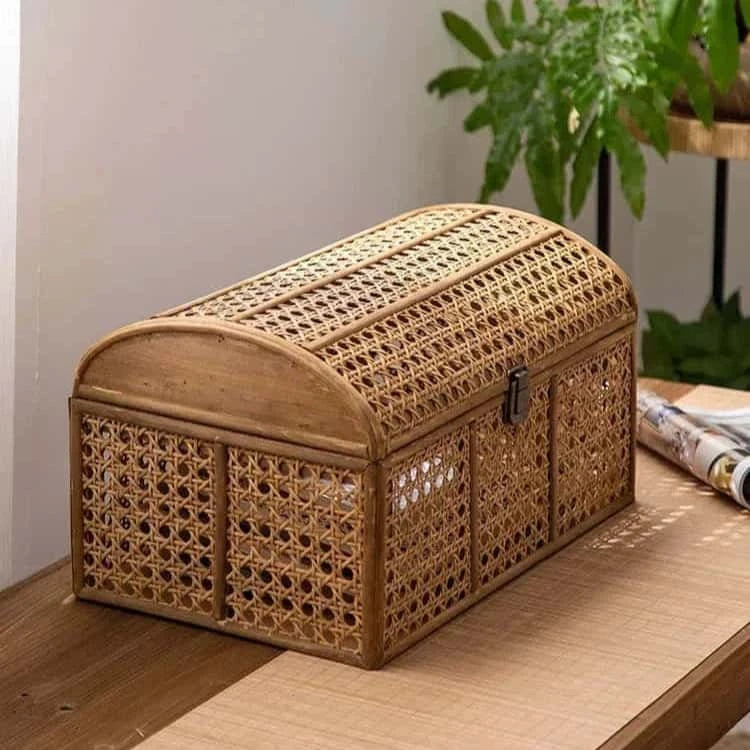 Coffre de rangement en Osier | Collection Vintage