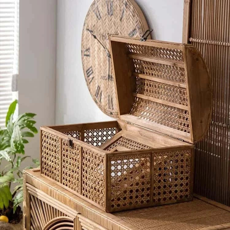 Coffre de rangement en Osier | Collection Vintage