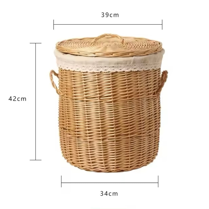 Panier à Linge en Osier avec Couvercle | LYSIA