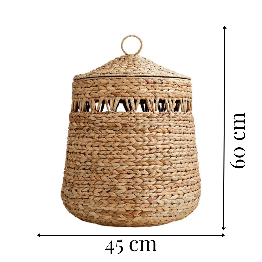 Panier de Rangement en Osier avec Couvercle | Style Nordique