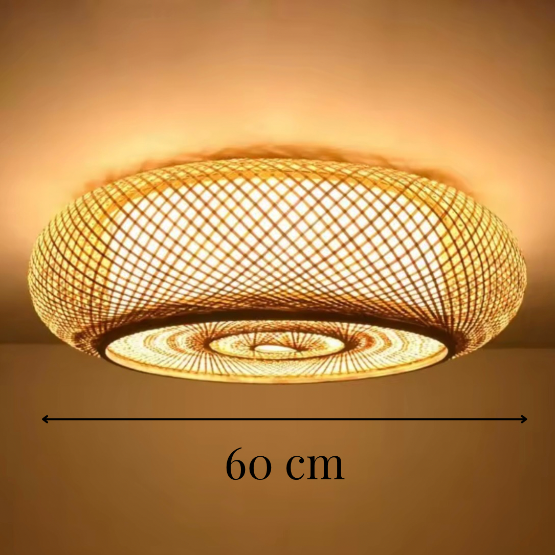 Plafonnier rond en Osier | CASSIAN