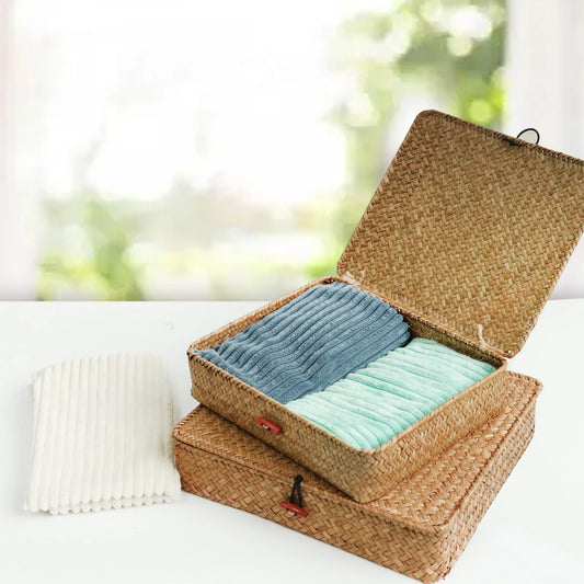 Lot de 2 Grand panier de rangement en Osier | RECTA