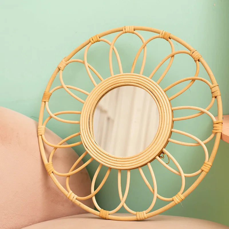Miroir Soleil en Osier Naturel | LUMARY
