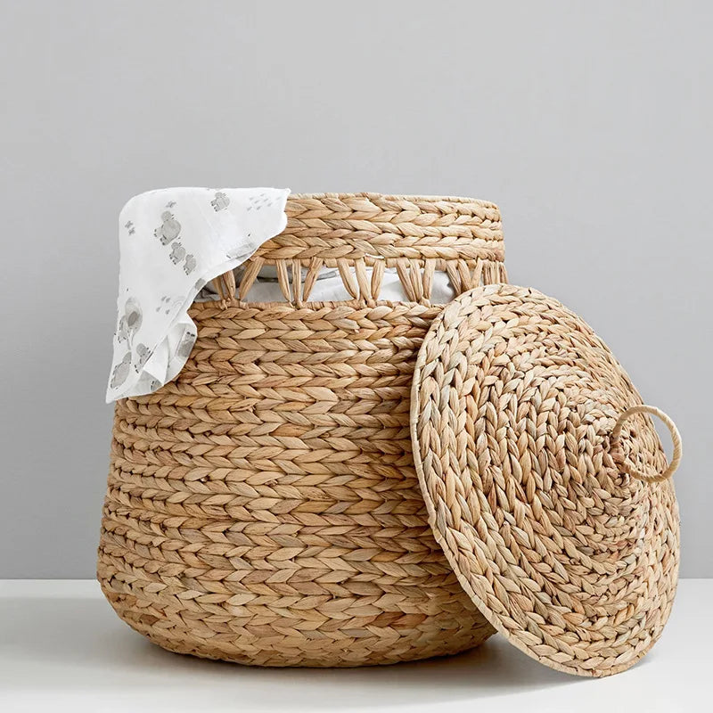 Panier de Rangement en Osier avec Couvercle | Style Nordique