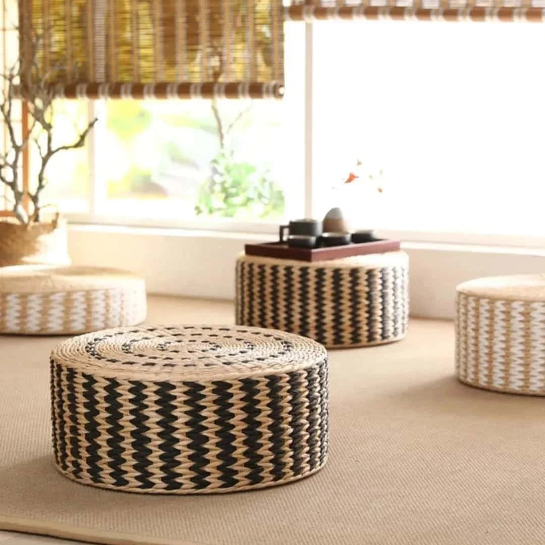 Pouf Japonais en Osier | CLÉA