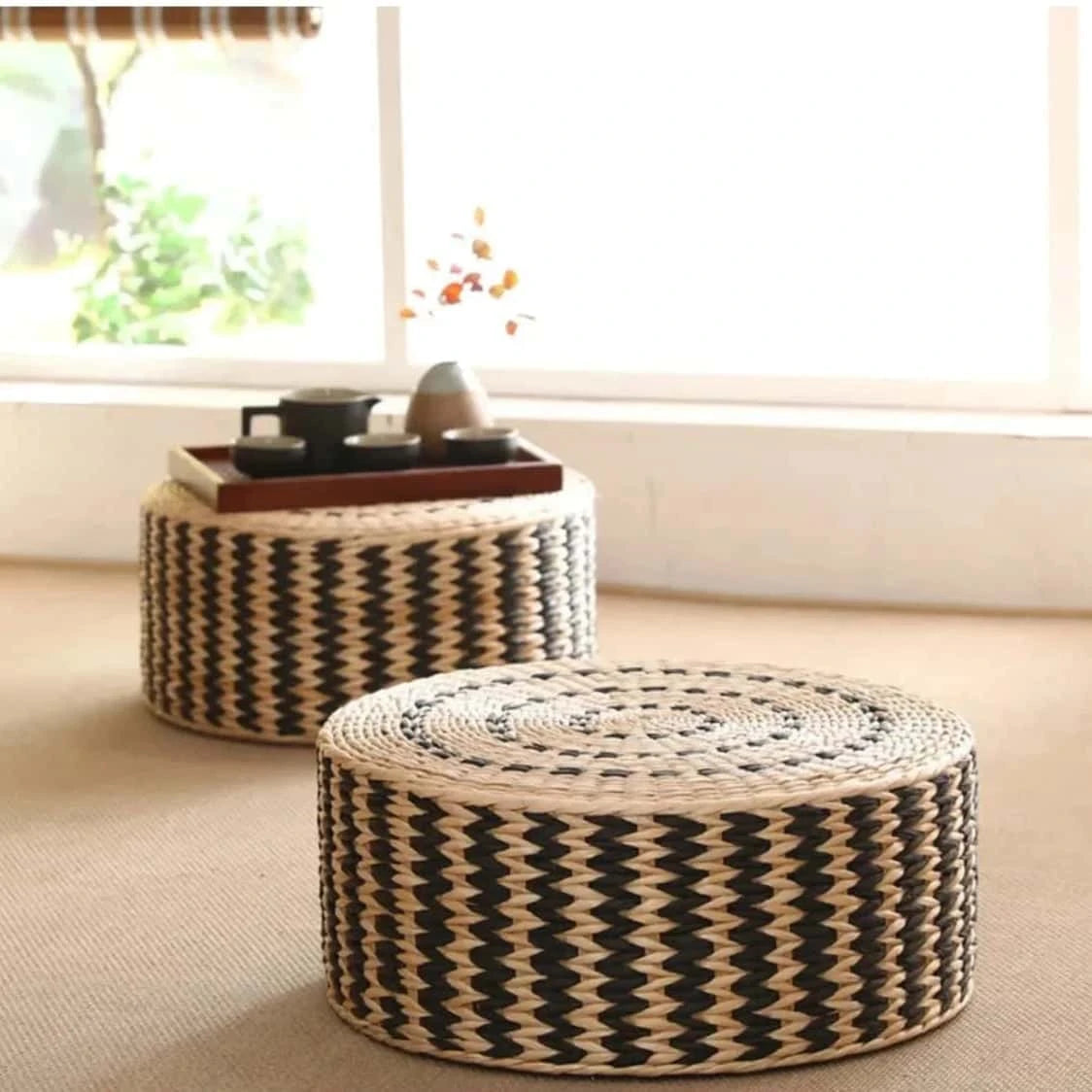 Pouf Japonais en Osier | CLÉA