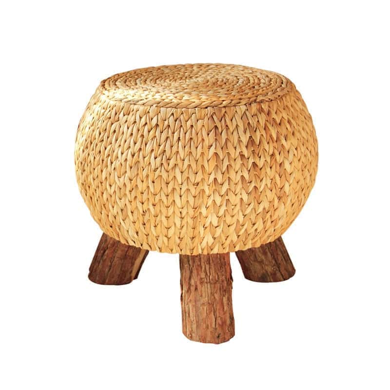 Pouf en Osier & Bois | AUREA