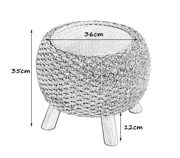 Pouf en Osier & Bois | AUREA