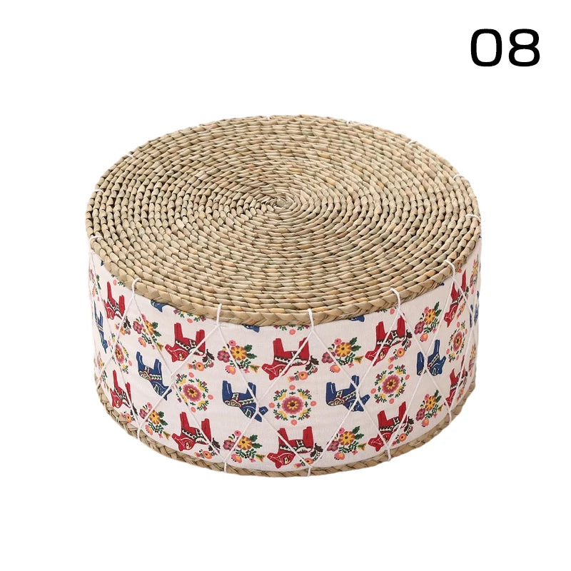 Pouf en Osier Motif | PALA – Plusieurs Designs Disponibles