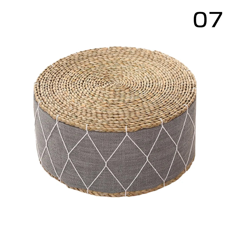 Pouf en Osier Motif | PALA – Plusieurs Designs Disponibles
