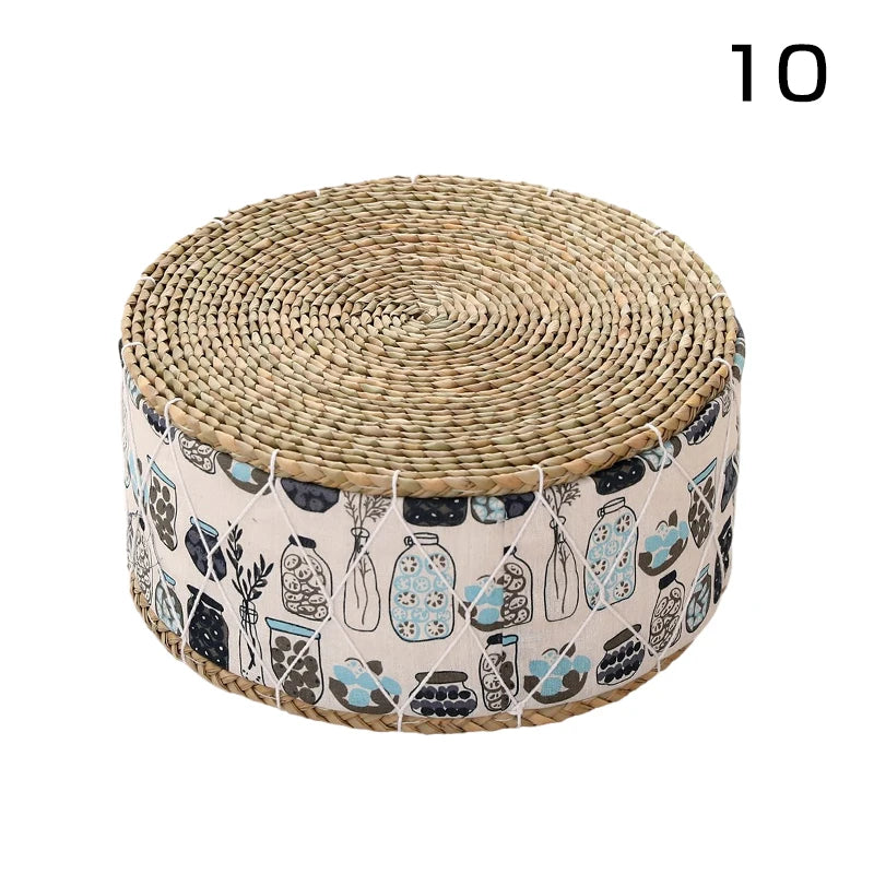 Pouf en Osier Motif | PALA – Plusieurs Designs Disponibles