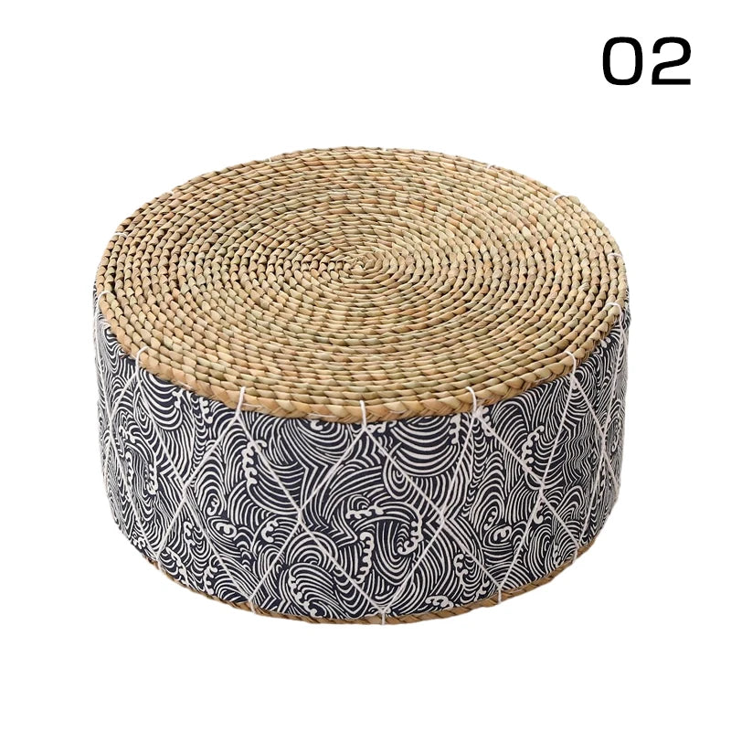 Pouf en Osier Motif | PALA – Plusieurs Designs Disponibles