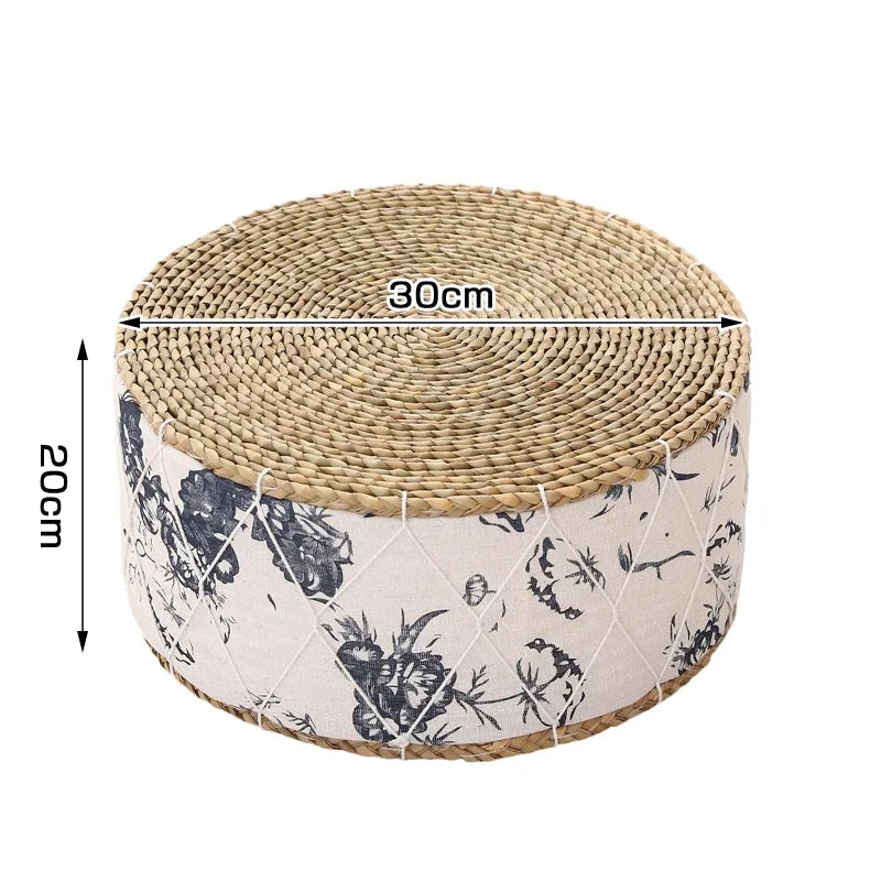 Pouf en Osier Motif | PALA – Plusieurs Designs Disponibles