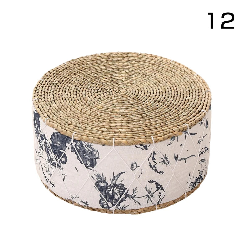 Pouf en Osier Motif | PALA – Plusieurs Designs Disponibles