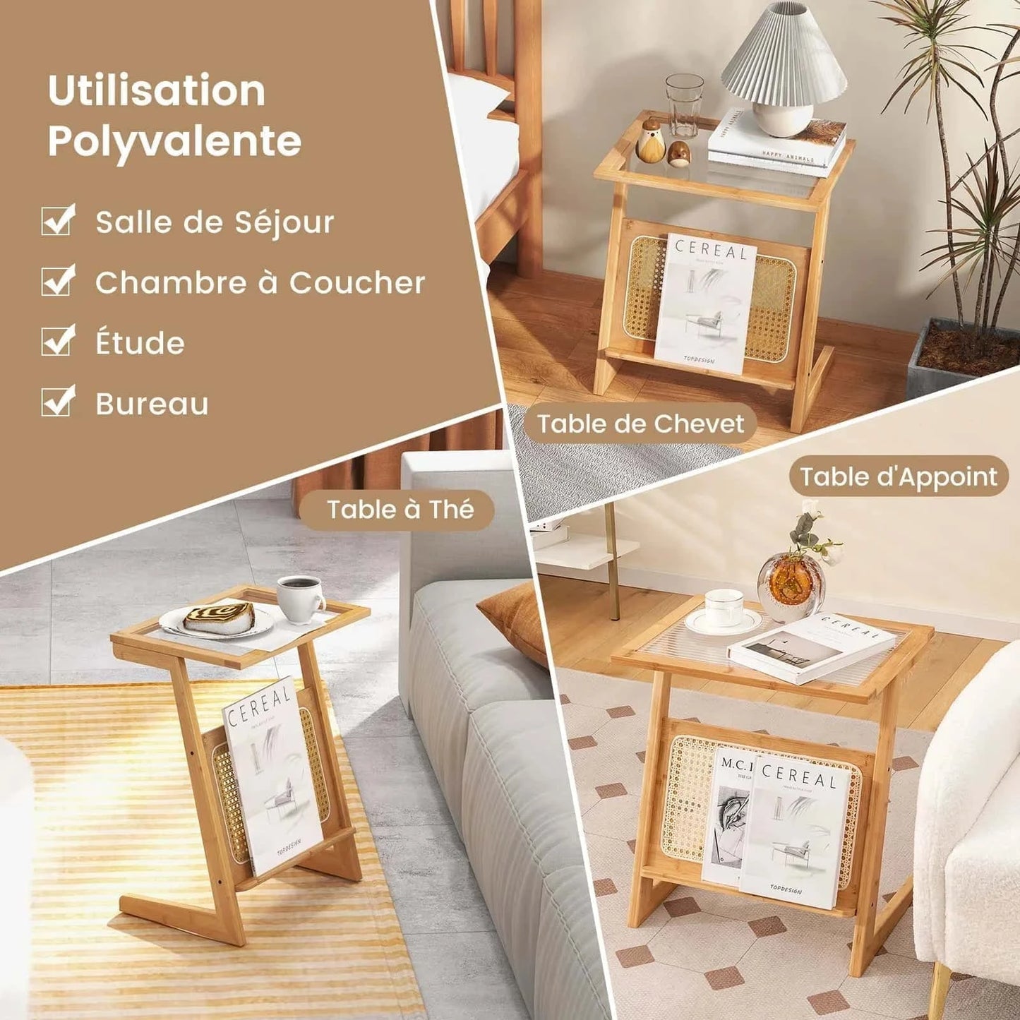 Table d’appoint en Osier | Héritage & Génération Z