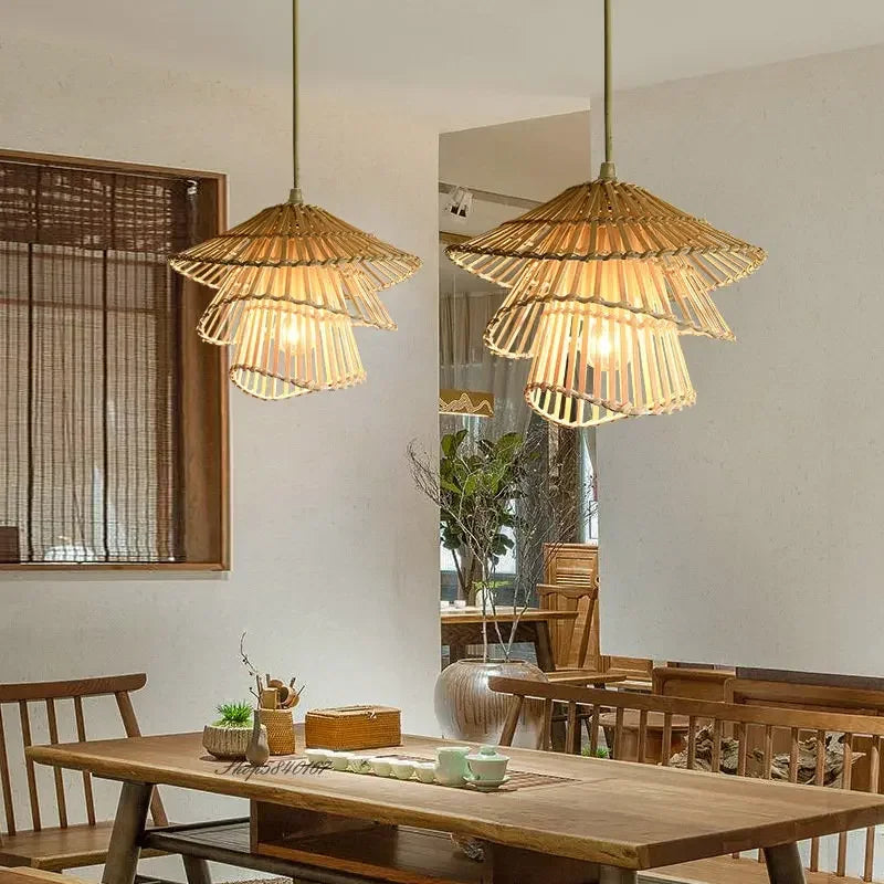 Suspension en osier design pour salon | DJA
