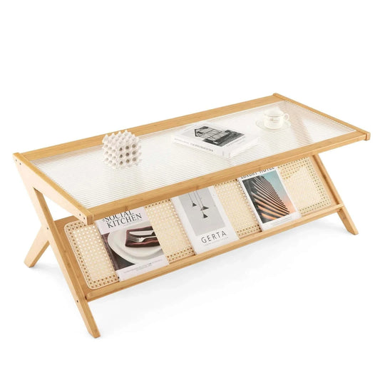Grande Table Basse en Osier | JUSTEA