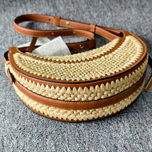 Sac Épaule Lune en Rafia | French Style