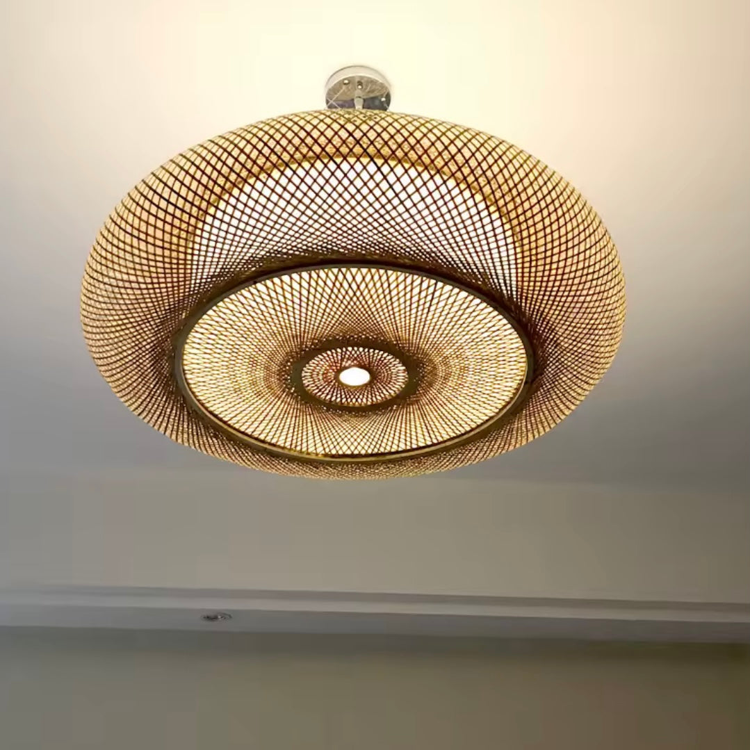 Suspension Ronde en Osier et Bambou | CALATA