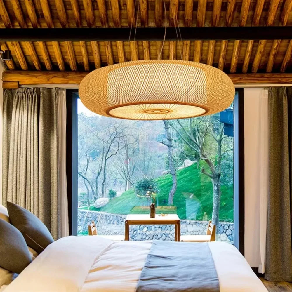 Suspension Ronde en Osier et Bambou | CALATA