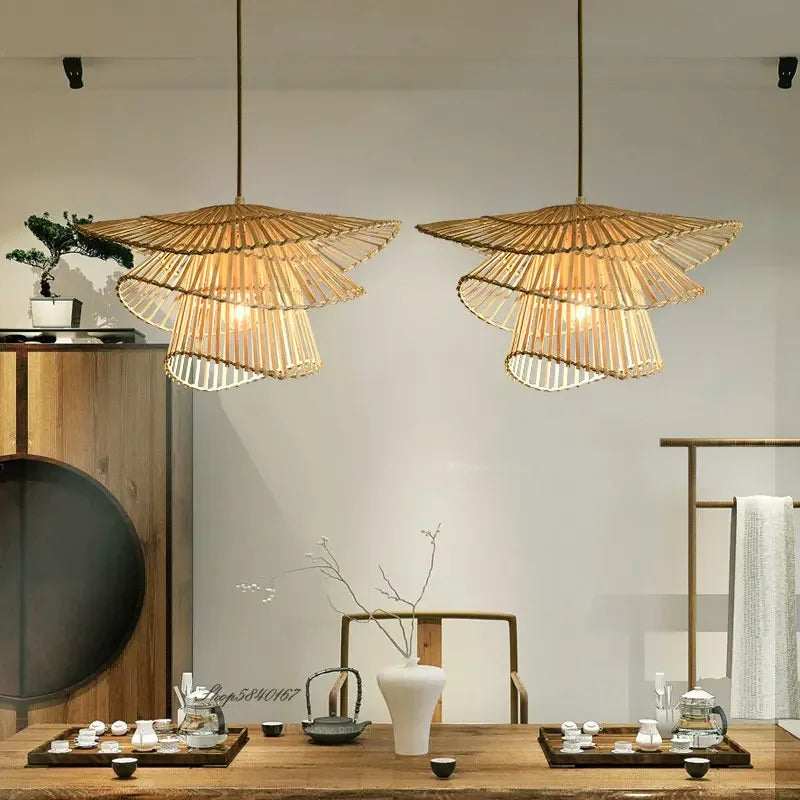 Suspension en osier design pour salon | DJA