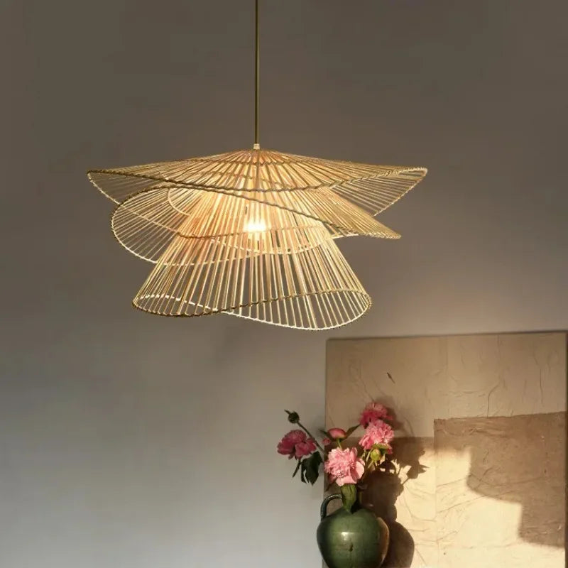 Suspension en osier design pour salon | DJA