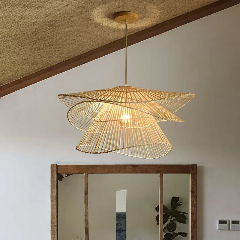 Suspension en osier design pour salon | DJA