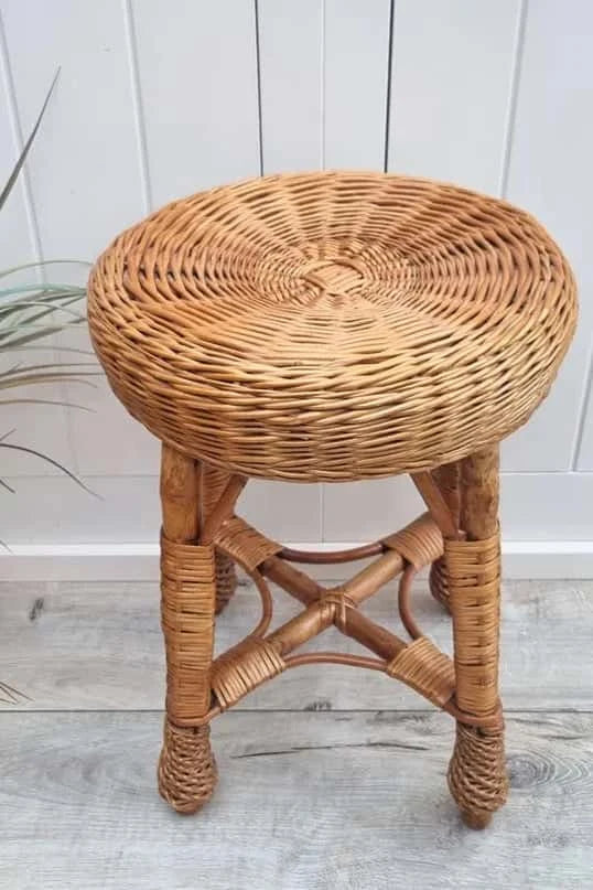 Tabouret rond en Osier | NATALEO