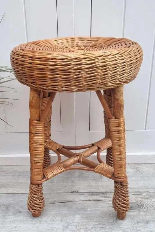 Tabouret rond en Osier | NATALEO