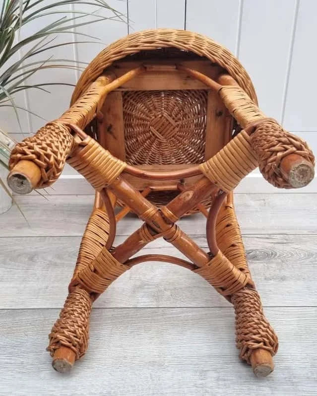 Tabouret rond en Osier | NATALEO