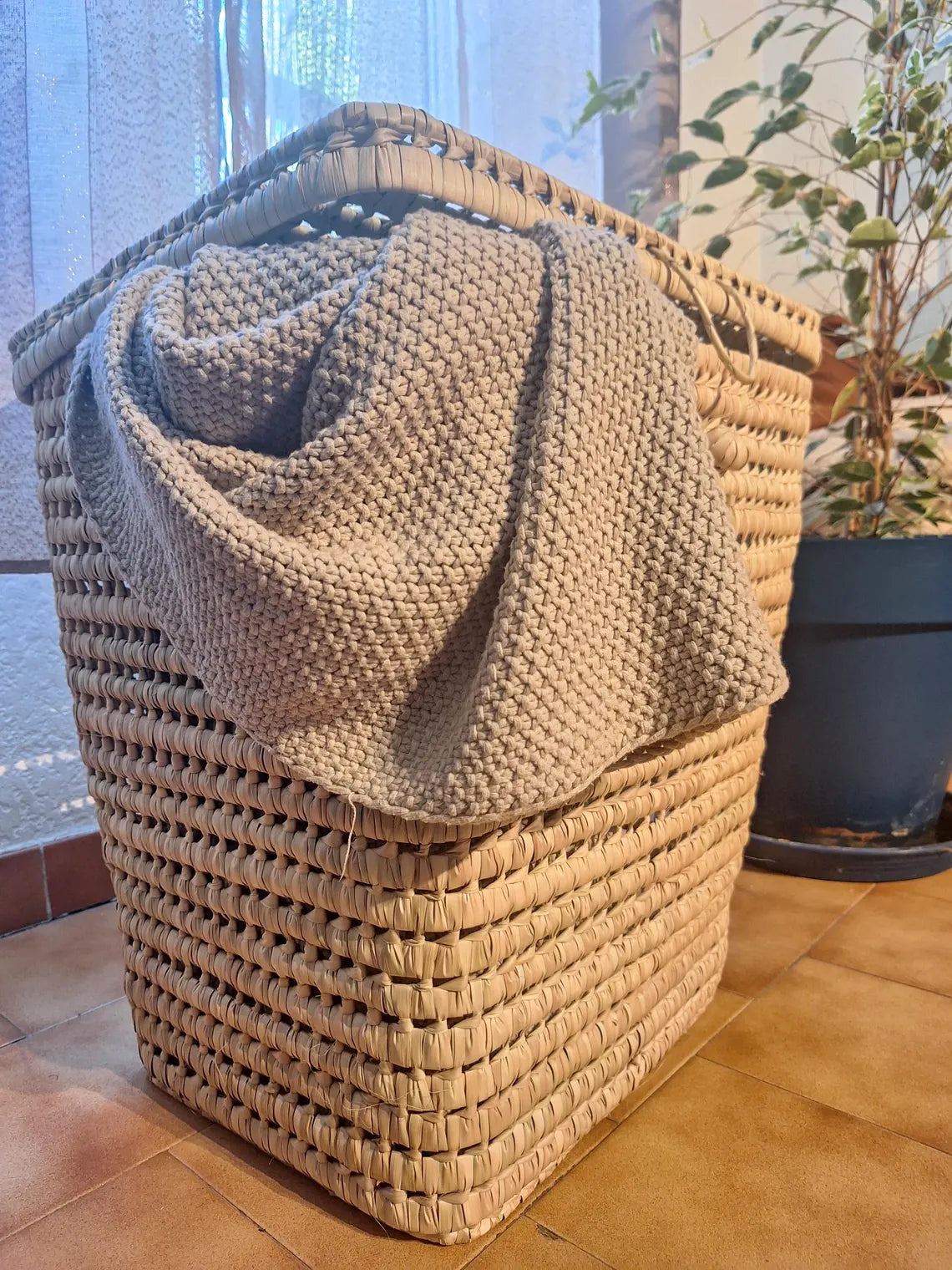 Panier à linge en osier rectangle | EMMA