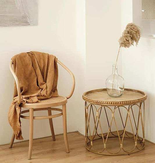 Table Basse Bois et Osier | Les Créations de Louis