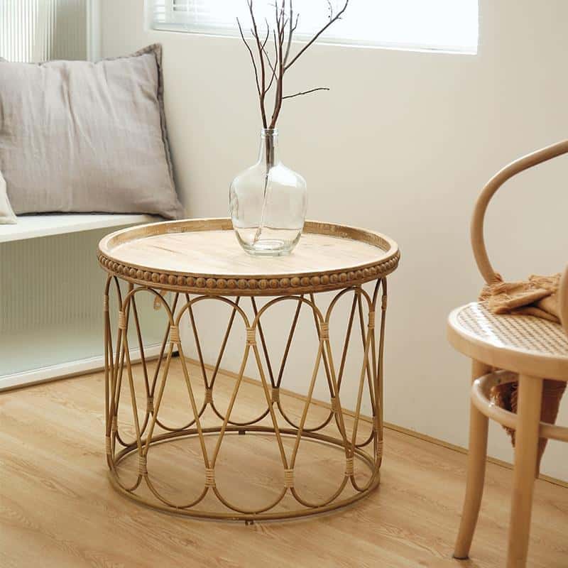 Table Basse Bois et Osier | Les Créations de Louis