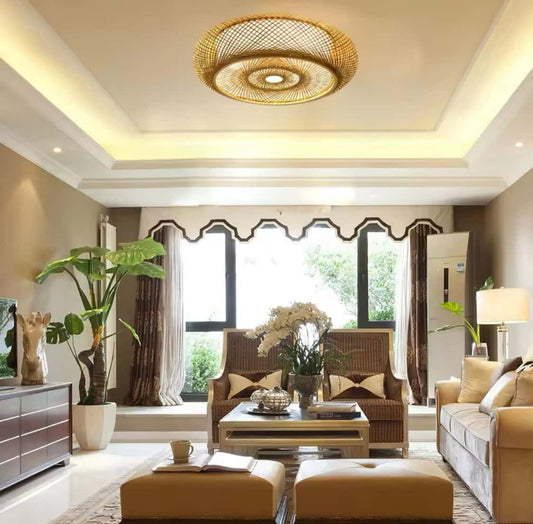 Plafonnier rond en Osier  | CASSIAN