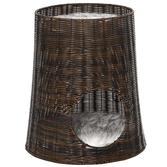 Panier en Osier pour Chat à 2 étages | DOLCE +  2 COUSSINS LAVABLES OFFERTS