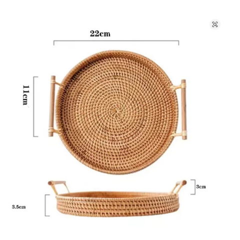 Plateau en Osier avec Poignée | Collection Prestige