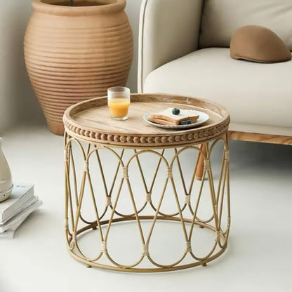 Table Basse Bois et Osier | Les Créations de Louis