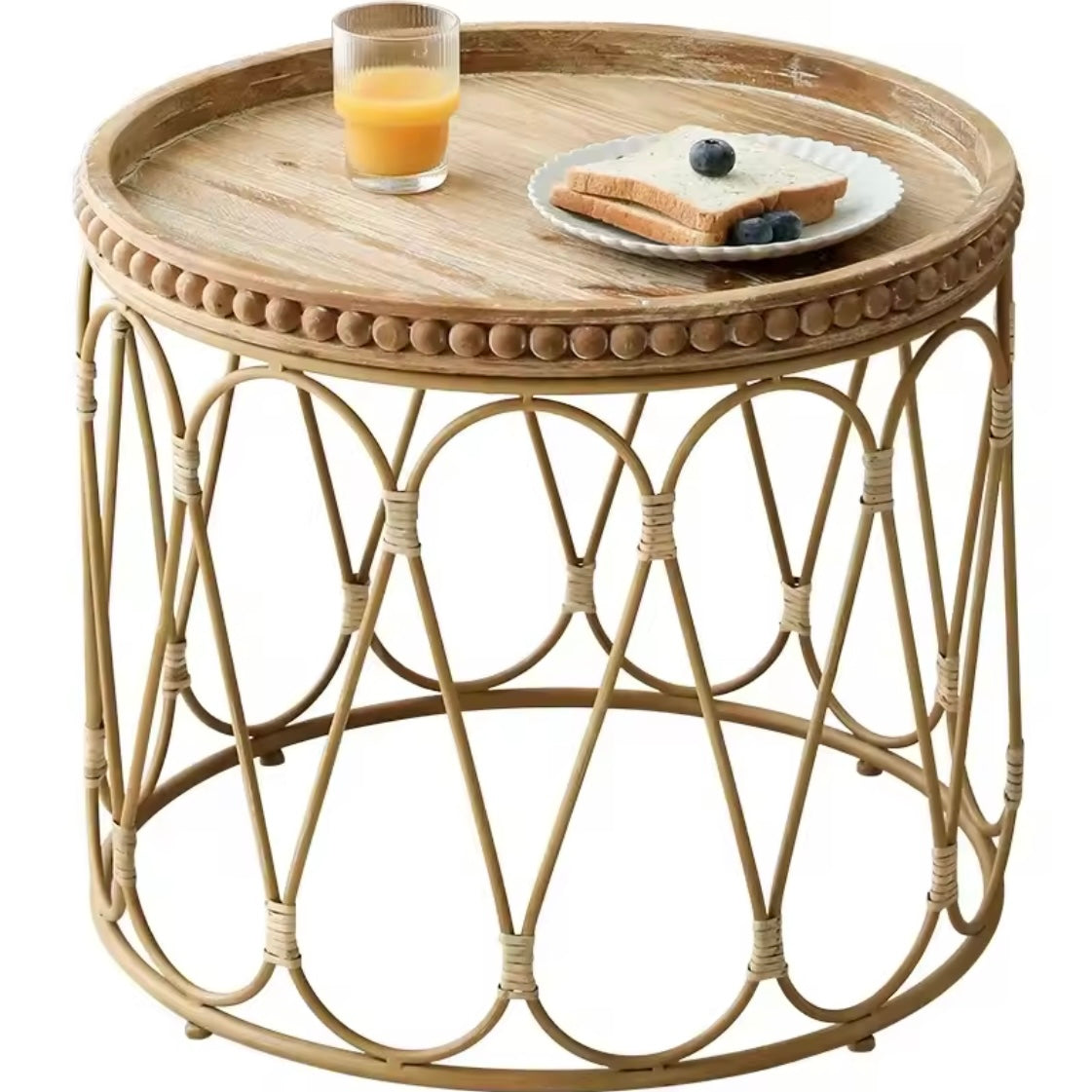 Table Basse Bois et Osier | Les Créations de Louis