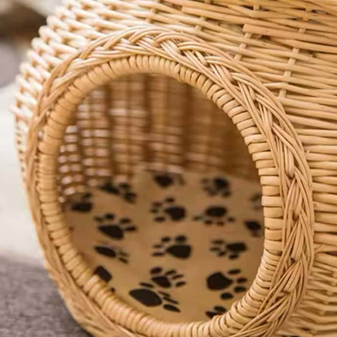 Panier Igloo en Osier pour Chat | NOVA