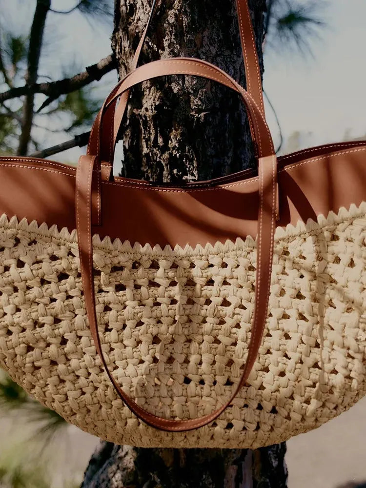 Cabas XL en Raphia Tressée | Essentiel Mode Été & Plage