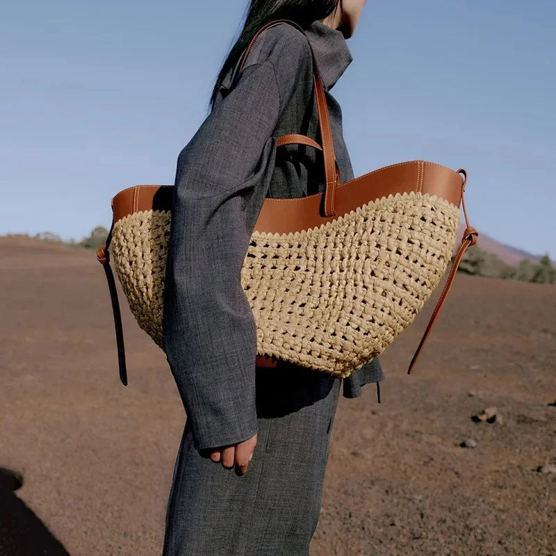 Cabas XL en Raphia Tressée | Essentiel Mode Été & Plage
