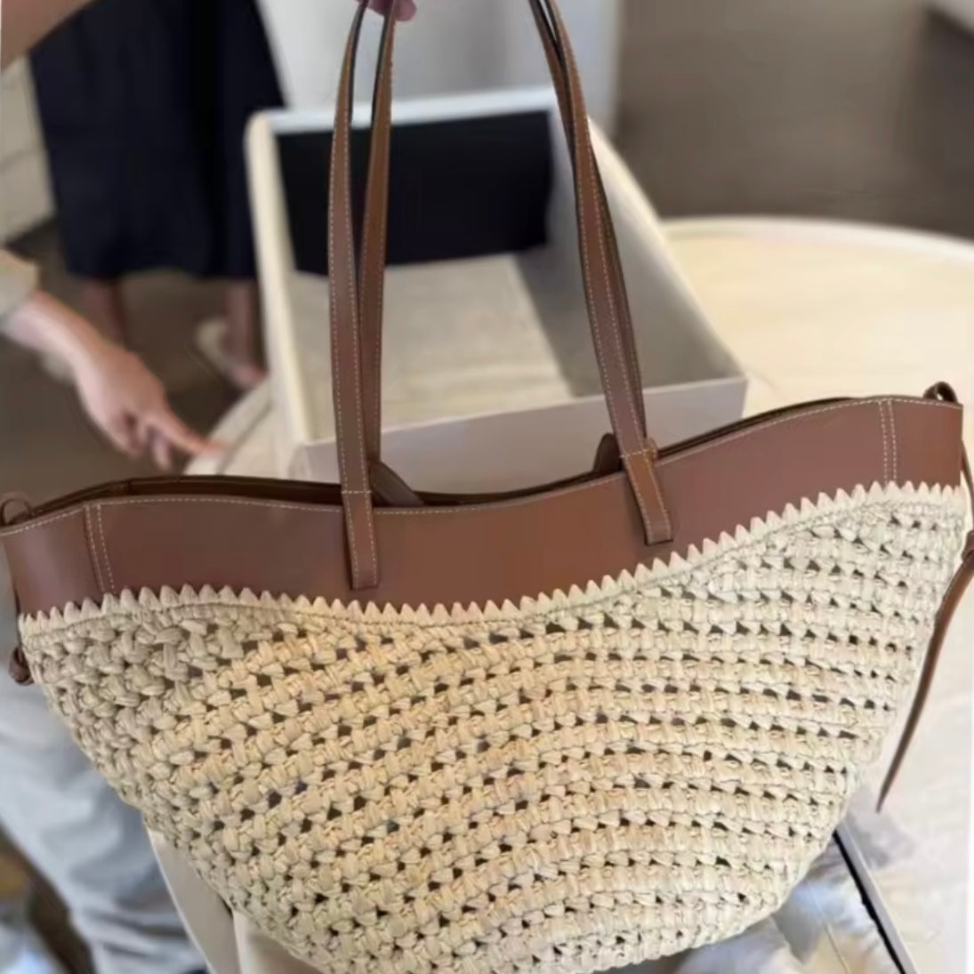 Cabas XL en Raphia Tressée | Essentiel Mode Été & Plage