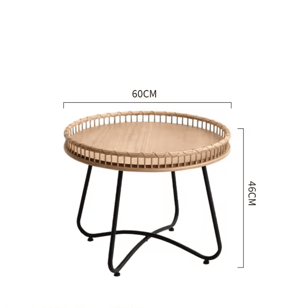 Table Basse en Osier Ronde | L'Atelier de l'Osier